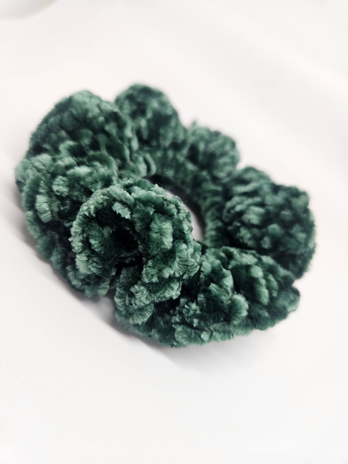 Green Velvet Scrunchie- 8 Pack